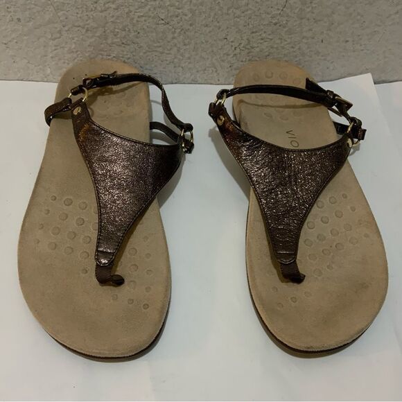 VIONIC Kirra Sandals Rose Gold Metallic Leather size 10/42 - Picture 2 of 6